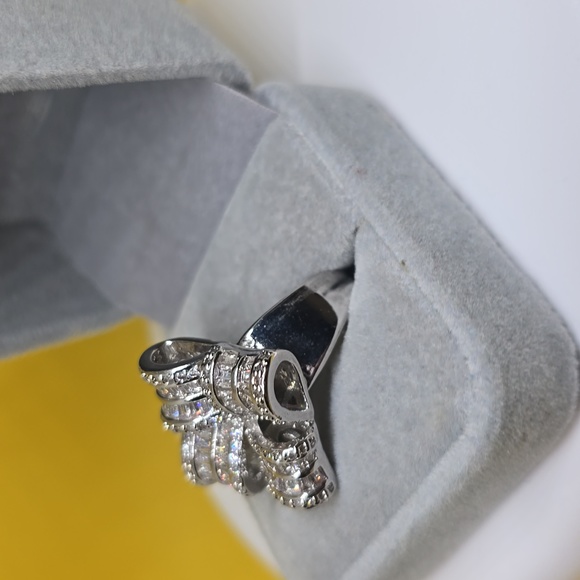 Bow Style White Sapphire Ring